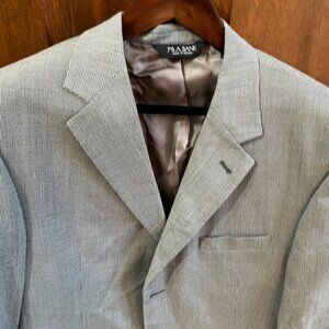 Jos. A. Bank 43L Blazer Signature Collection Wool Silk Gray Sport Coat Mitchell